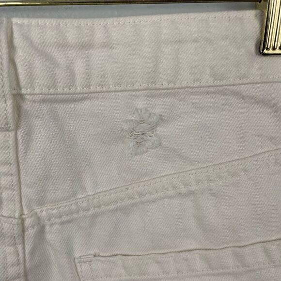 NWT We The Free Distressed White Denim Mini Skirt Size 29 - Picture 6 of 7